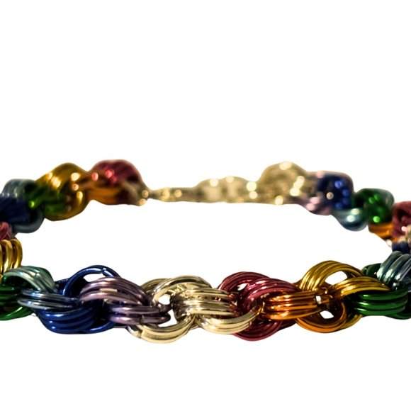 Rainbow Pride Byzantine Bracelet - Picture 4 of 4